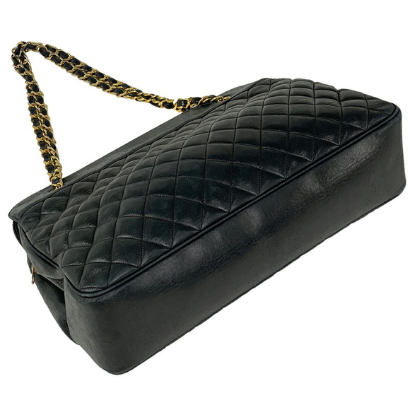 Chanel Chain Bag Black Tote Leather Matelasse - Picture 1 of 10